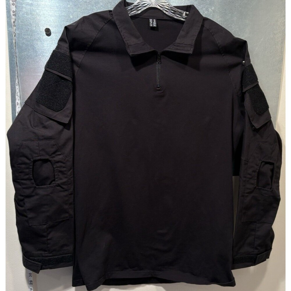 Tactical Combat Military 1/4 Zip Stretch Ripstop Shirt Arm Pockets TACVASEN XL